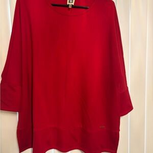 Anne Klein Vibrant Red Tunic Top
